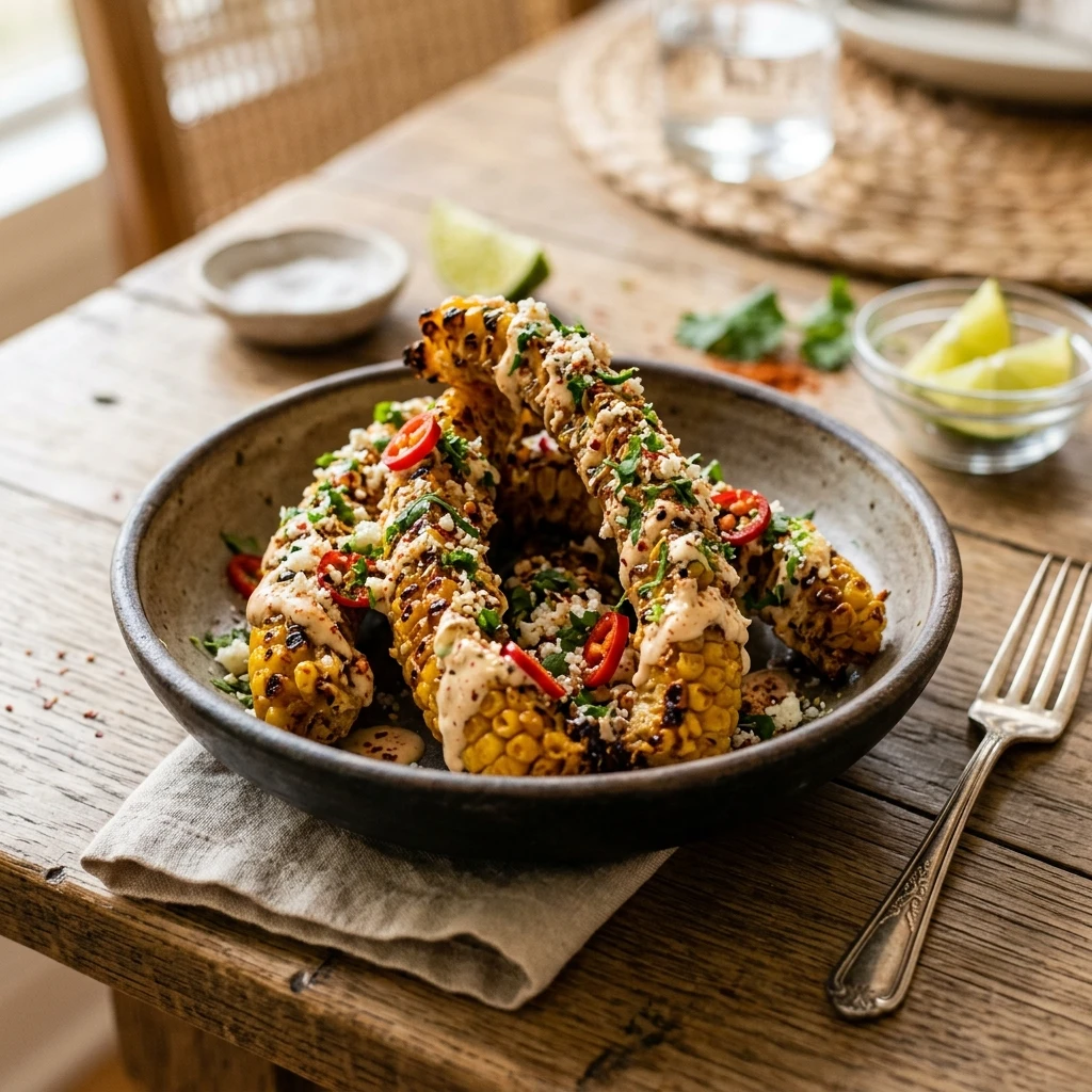 Air Fryer Elote Corn Ribs Sweet