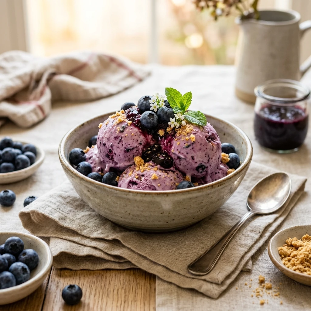 Blueberry Cheesecake Protein Ice Cream