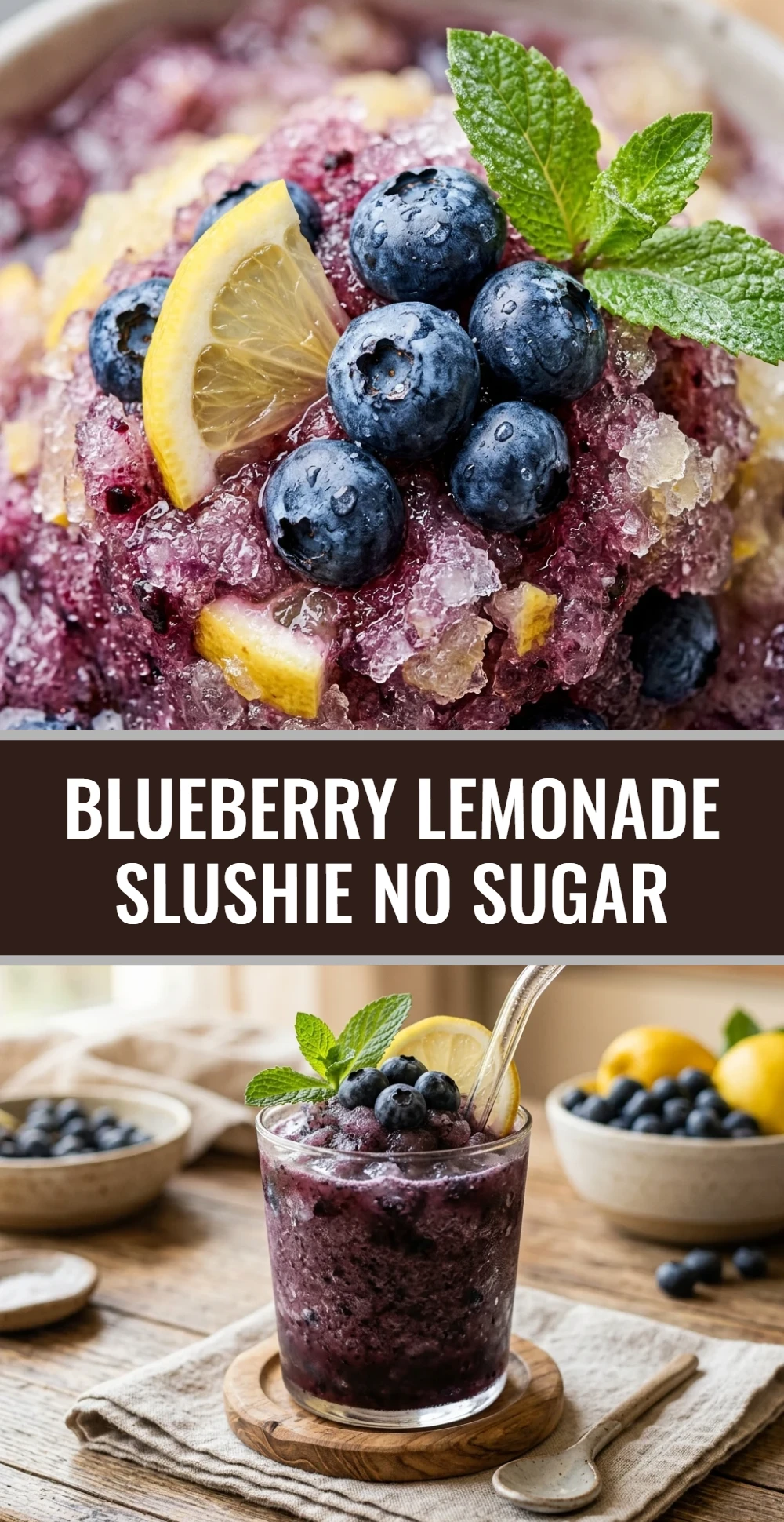 Blueberry Lemonade Slushie No Sugar
