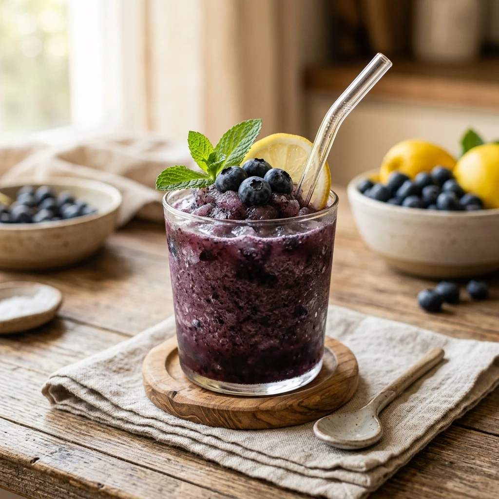 Blueberry Lemonade Slushie No Sugar