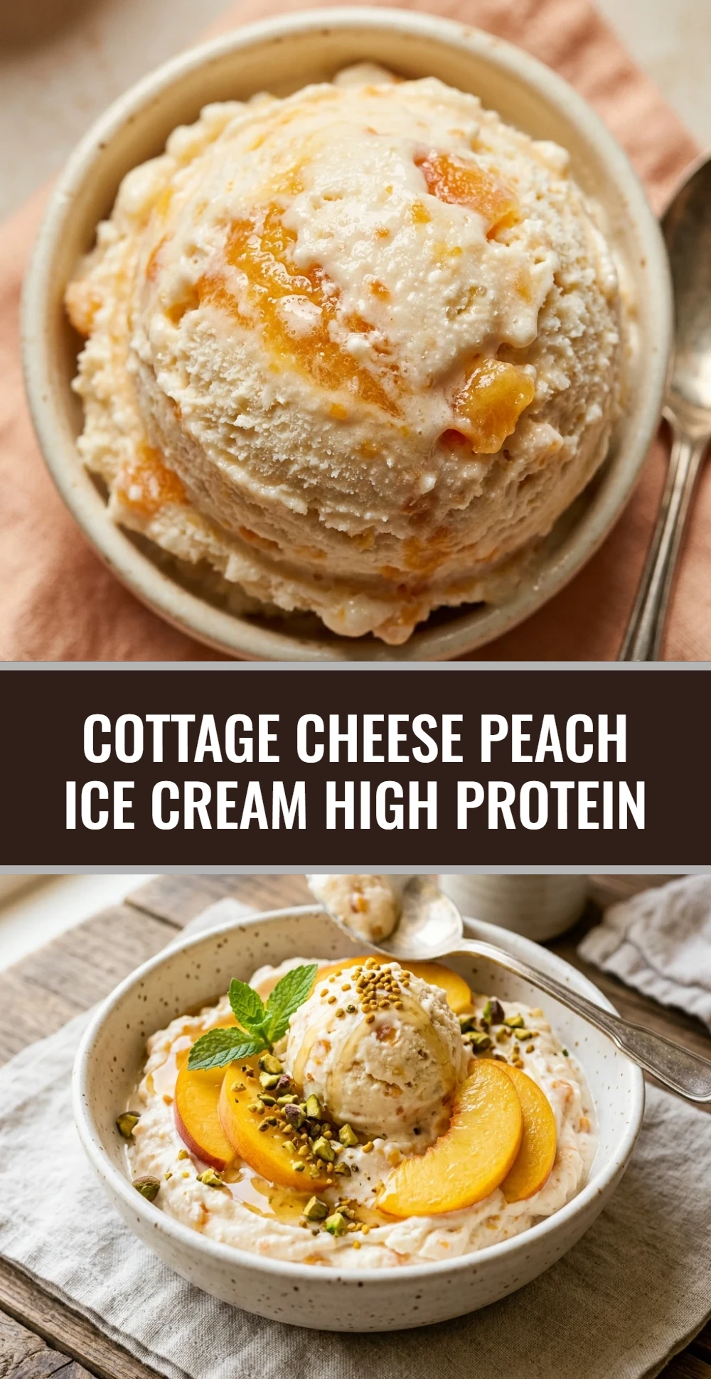 Cottage Cheese Peach Ice Cream High Protein