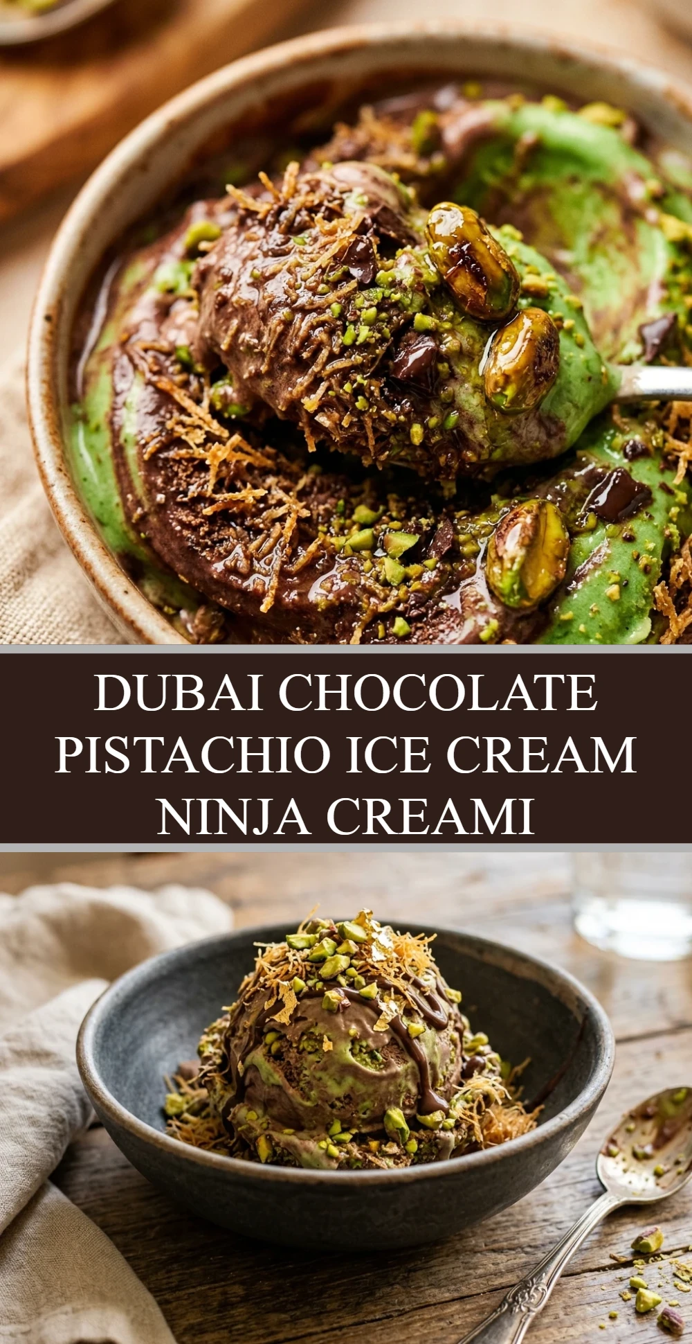 Dubai Chocolate Pistachio Ice Cream Ninja Creami