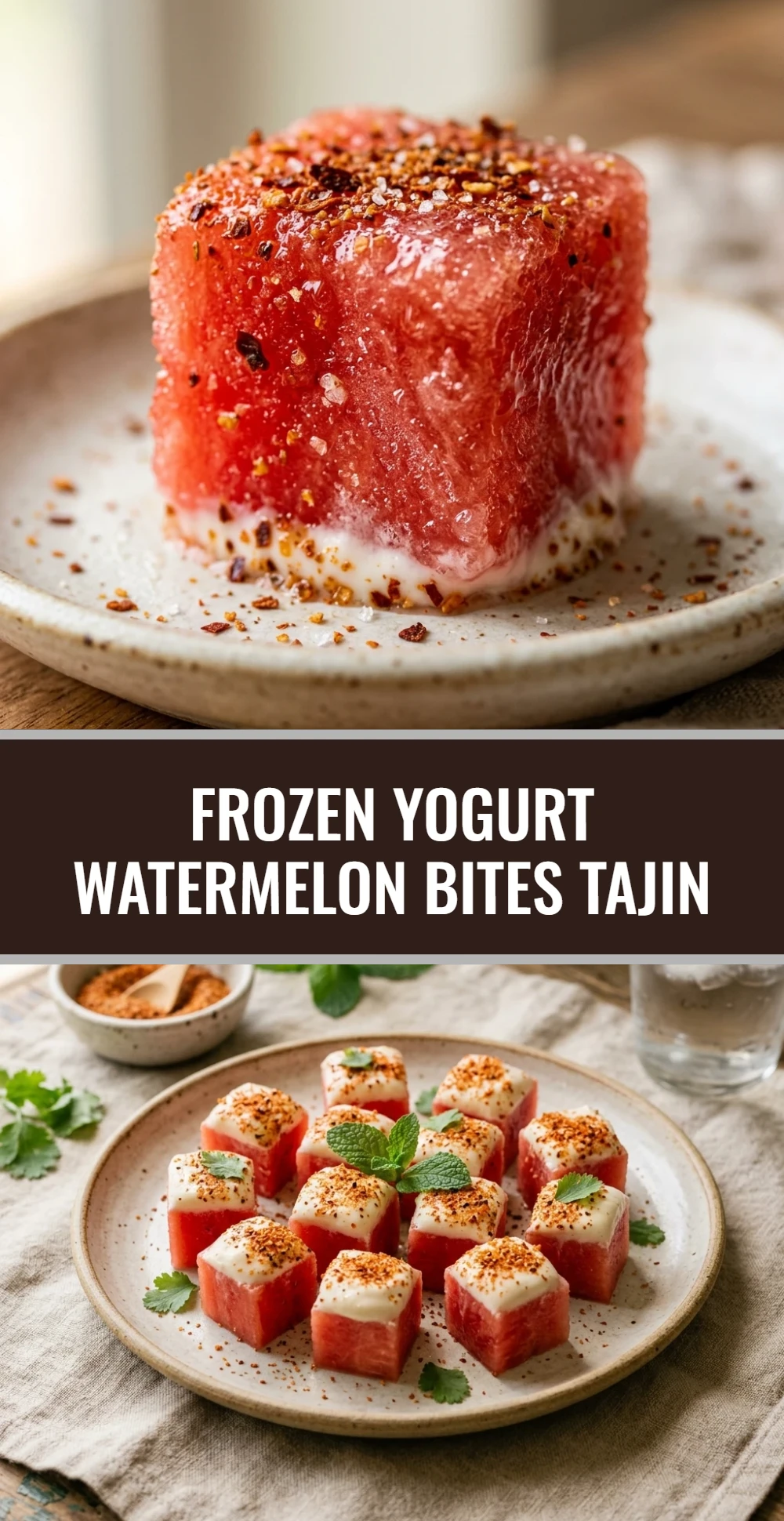 Frozen Yogurt Watermelon Bites Tajin