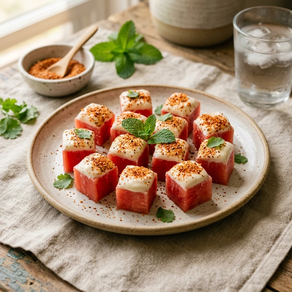 Frozen Yogurt Watermelon Bites Tajin