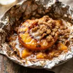 Grilled Peach Crisp Foil Pack