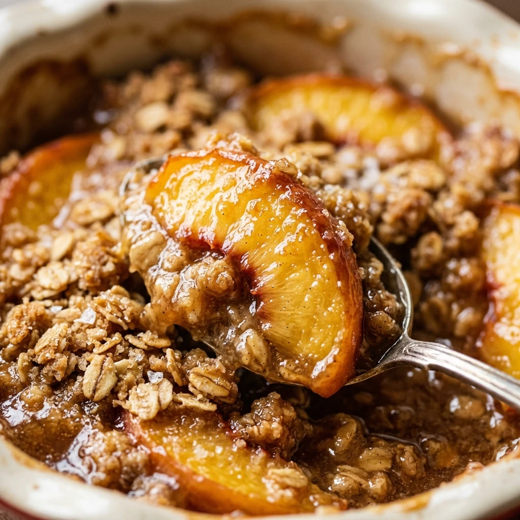 High Protein Peach Cobbler Dump Cake