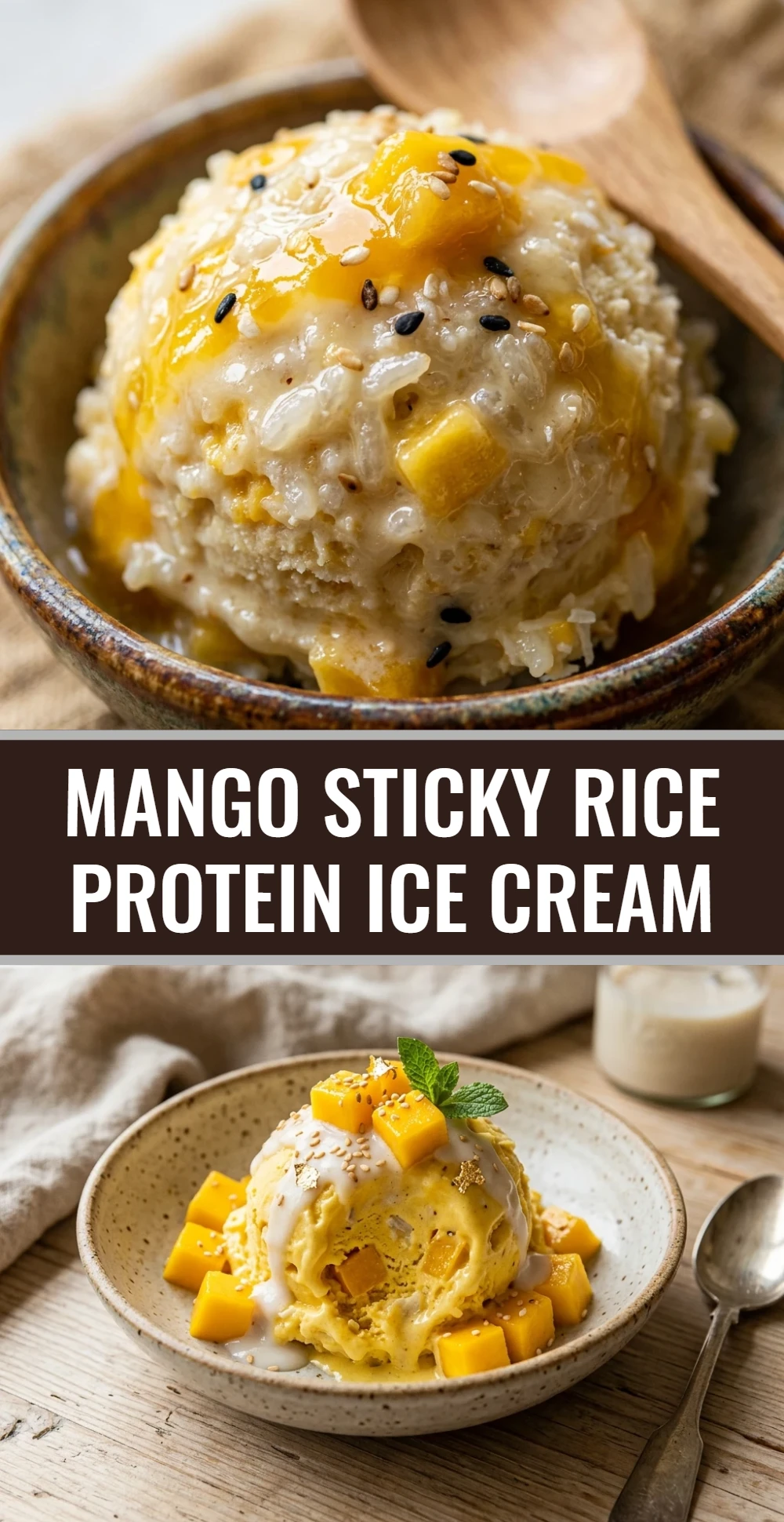 Mango Sticky Rice Protein Ice Cream