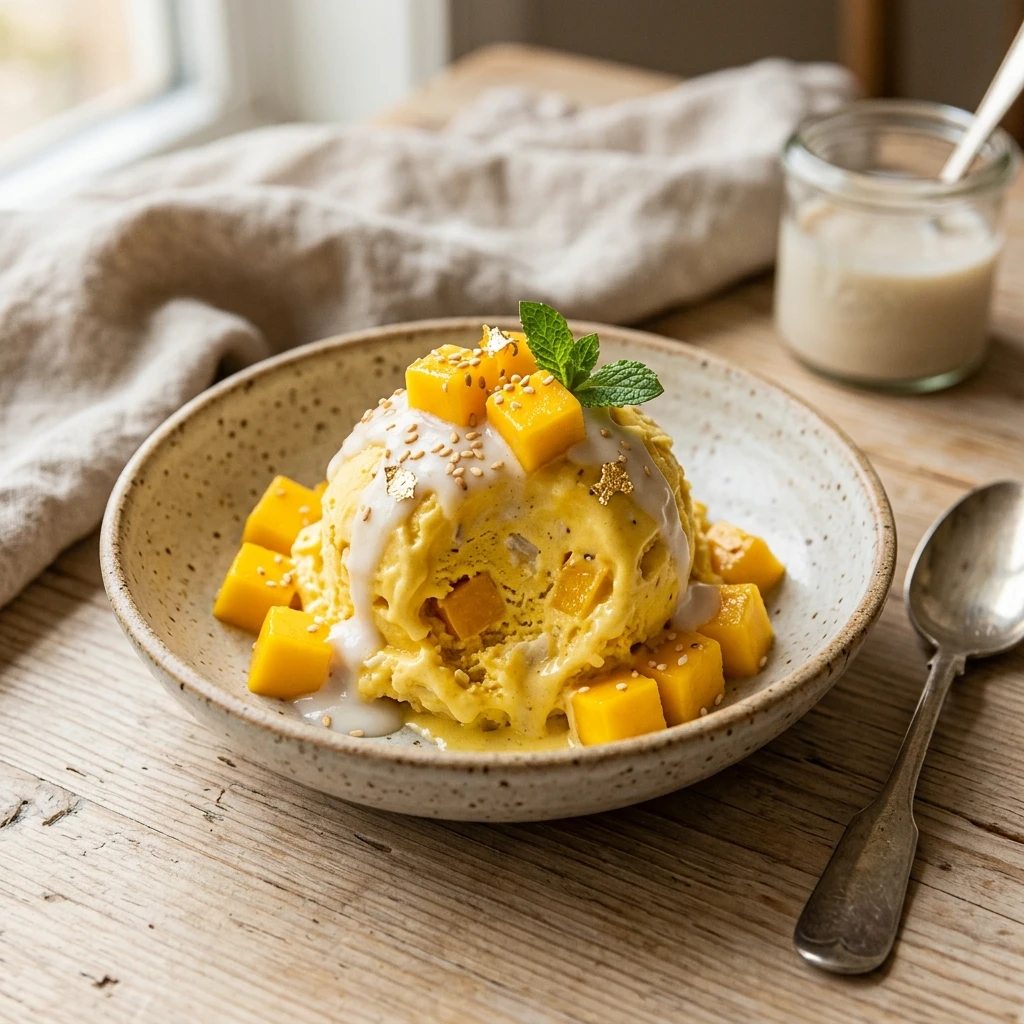 Mango Sticky Rice Protein Ice Cream