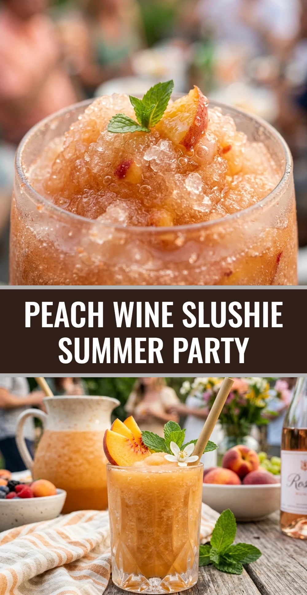 Peach Wine Slushie Summer Party