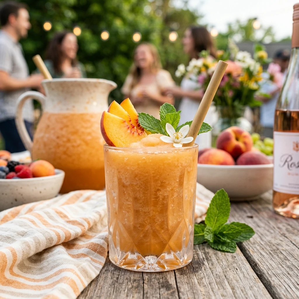 Peach Wine Slushie Summer Party