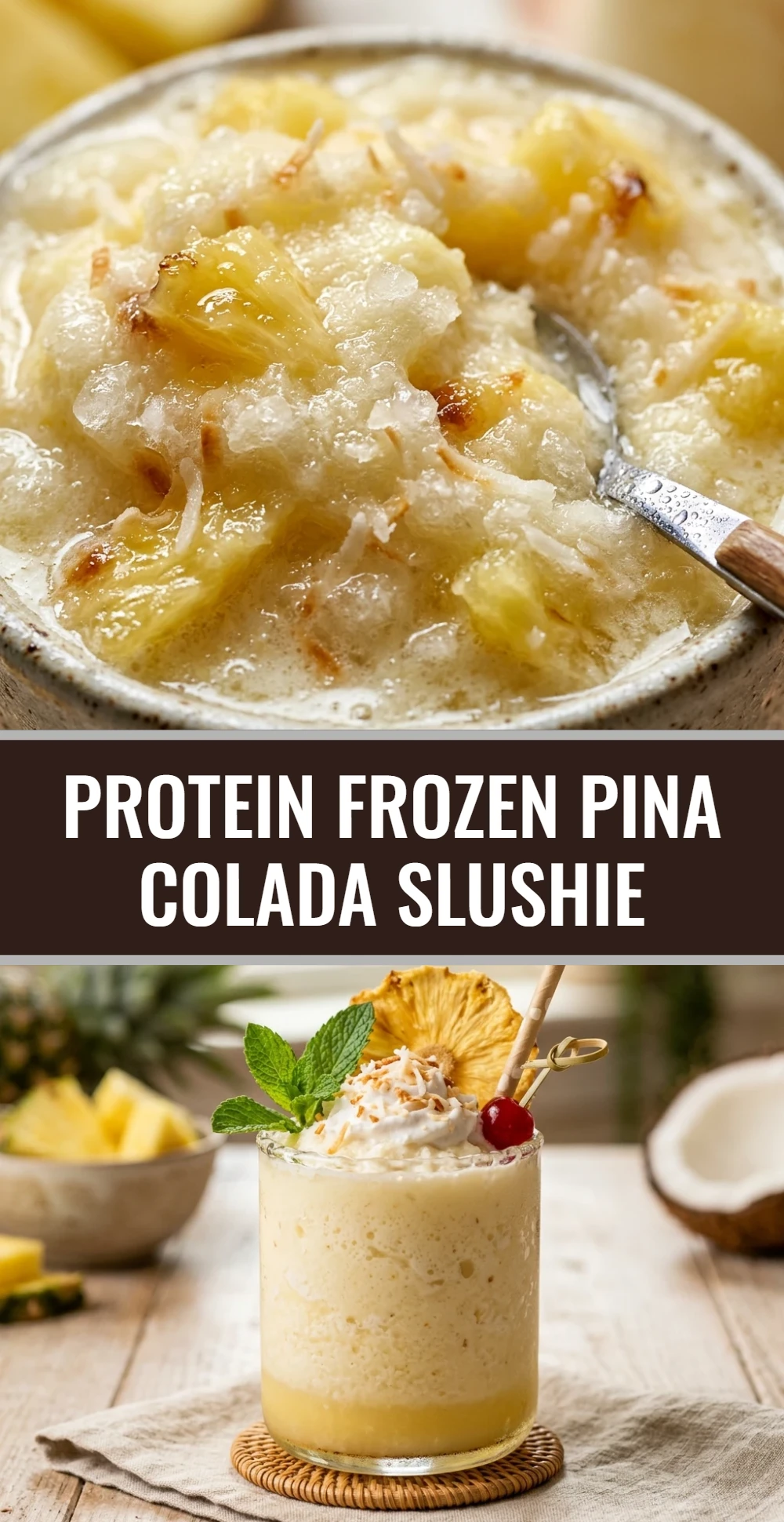 Protein Frozen Pina Colada Slushie