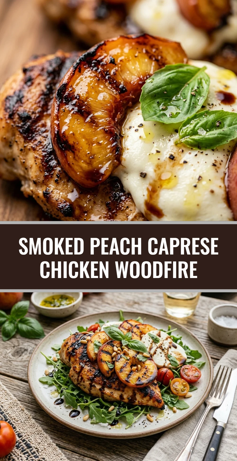 Smoked Peach Caprese Chicken Woodfire