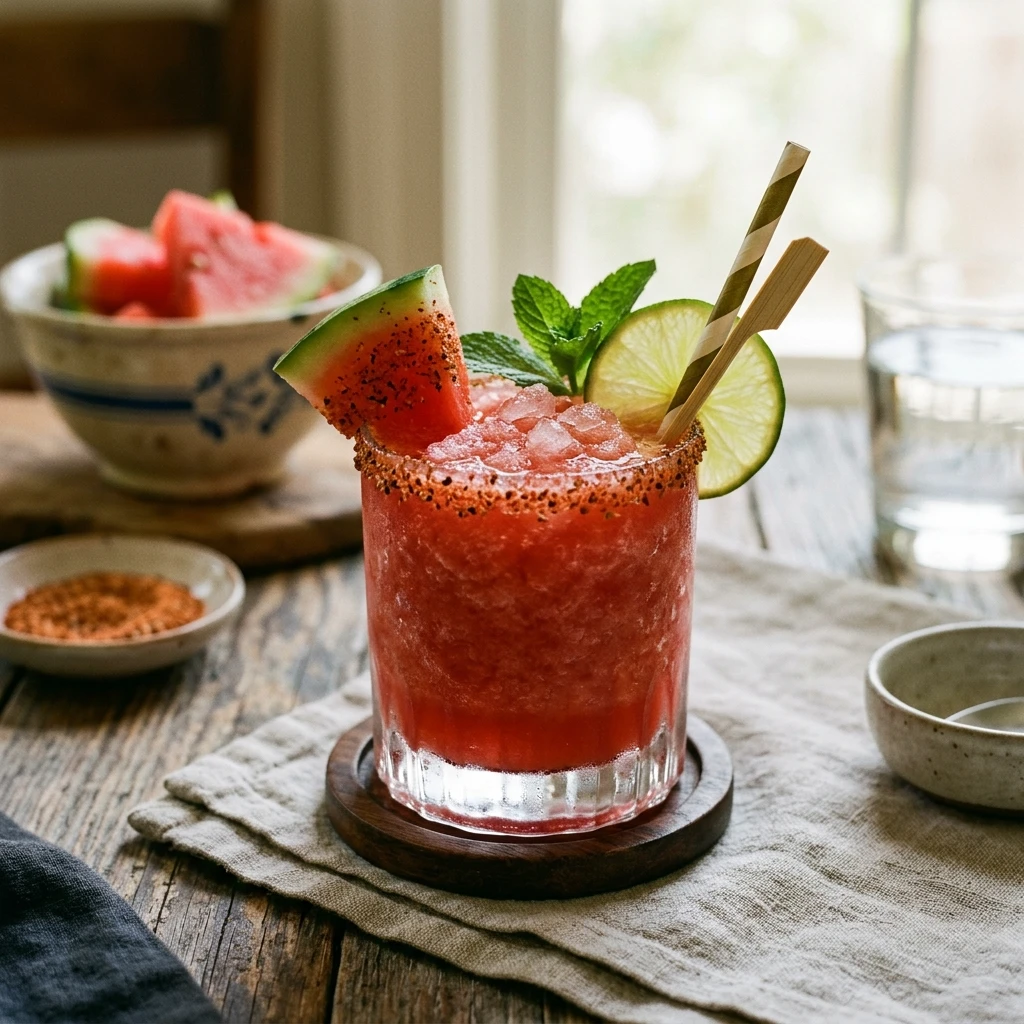 Spiked Watermelon Slushie Tajin