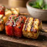 Woodfire Grilled Watermelon Halloumi Skewers