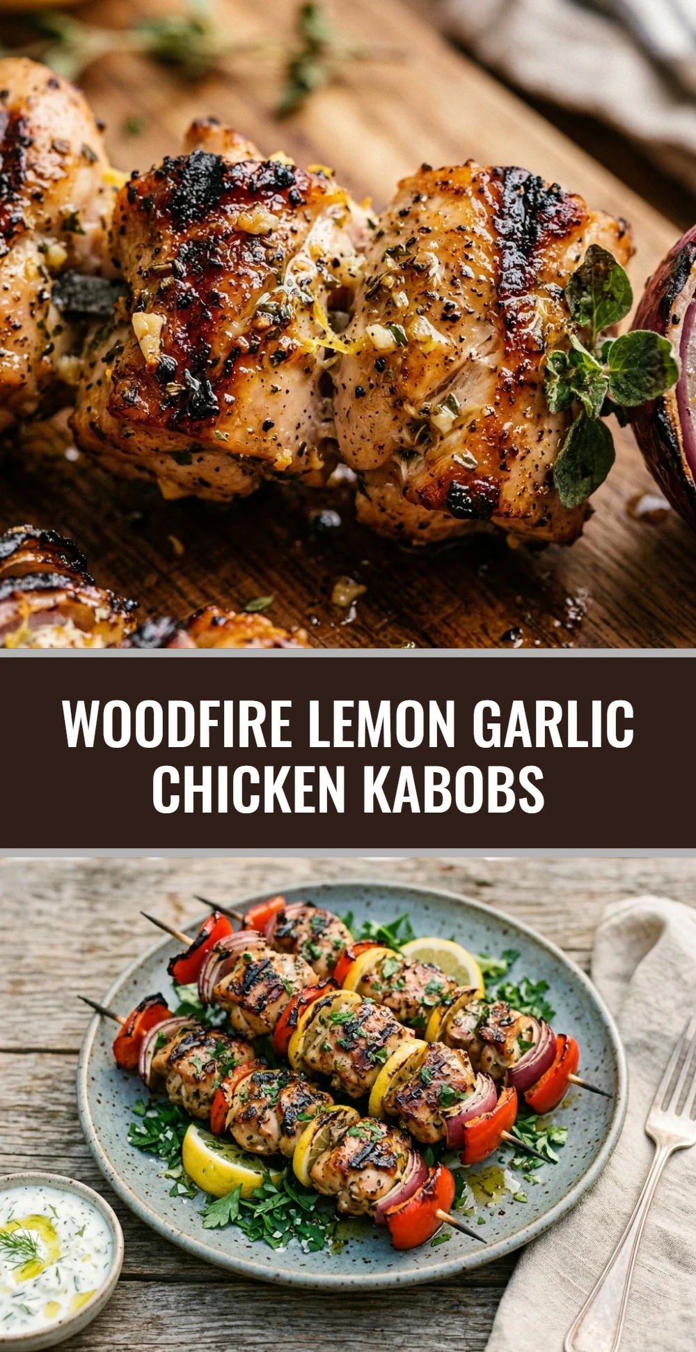 Woodfire Lemon Garlic Chicken Kabobs