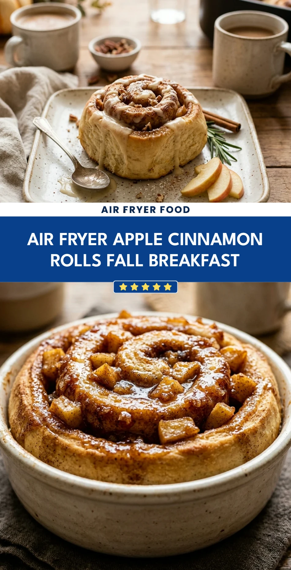 Air Fryer Apple Cinnamon Rolls Fall Breakfast