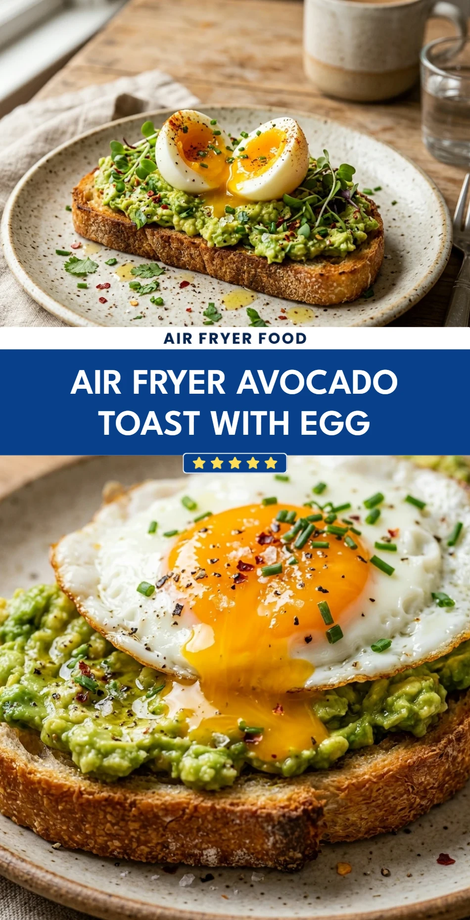 Air Fryer Avocado Toast with Egg