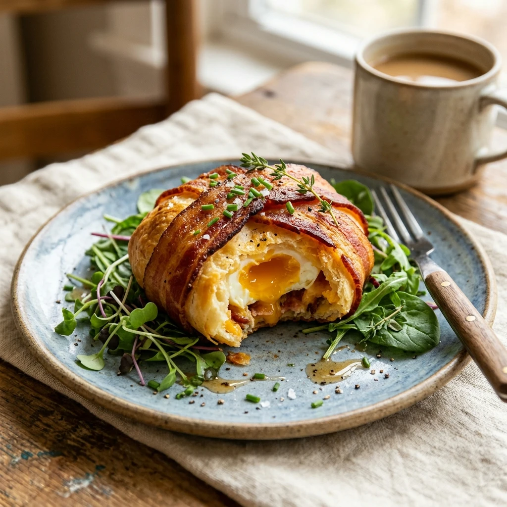 Air Fryer Bacon and Eggs Breakfast Bomb