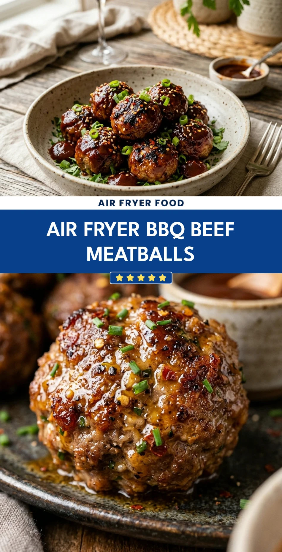 Air Fryer BBQ Beef Meatballs