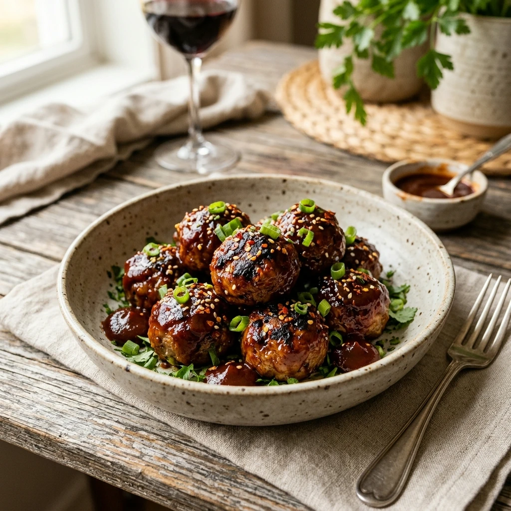 Air Fryer BBQ Beef Meatballs