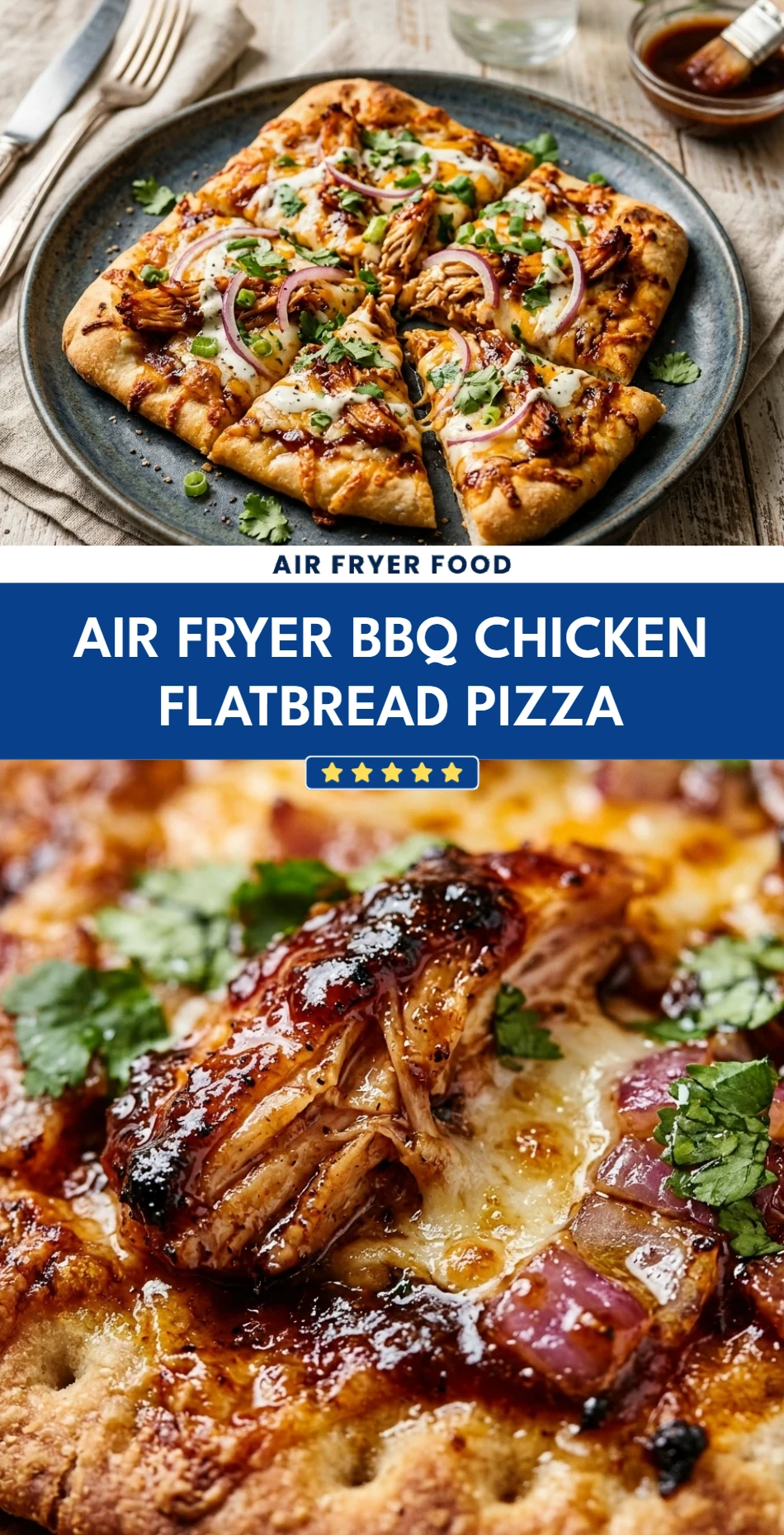 Air Fryer BBQ Chicken Flatbread Pizza