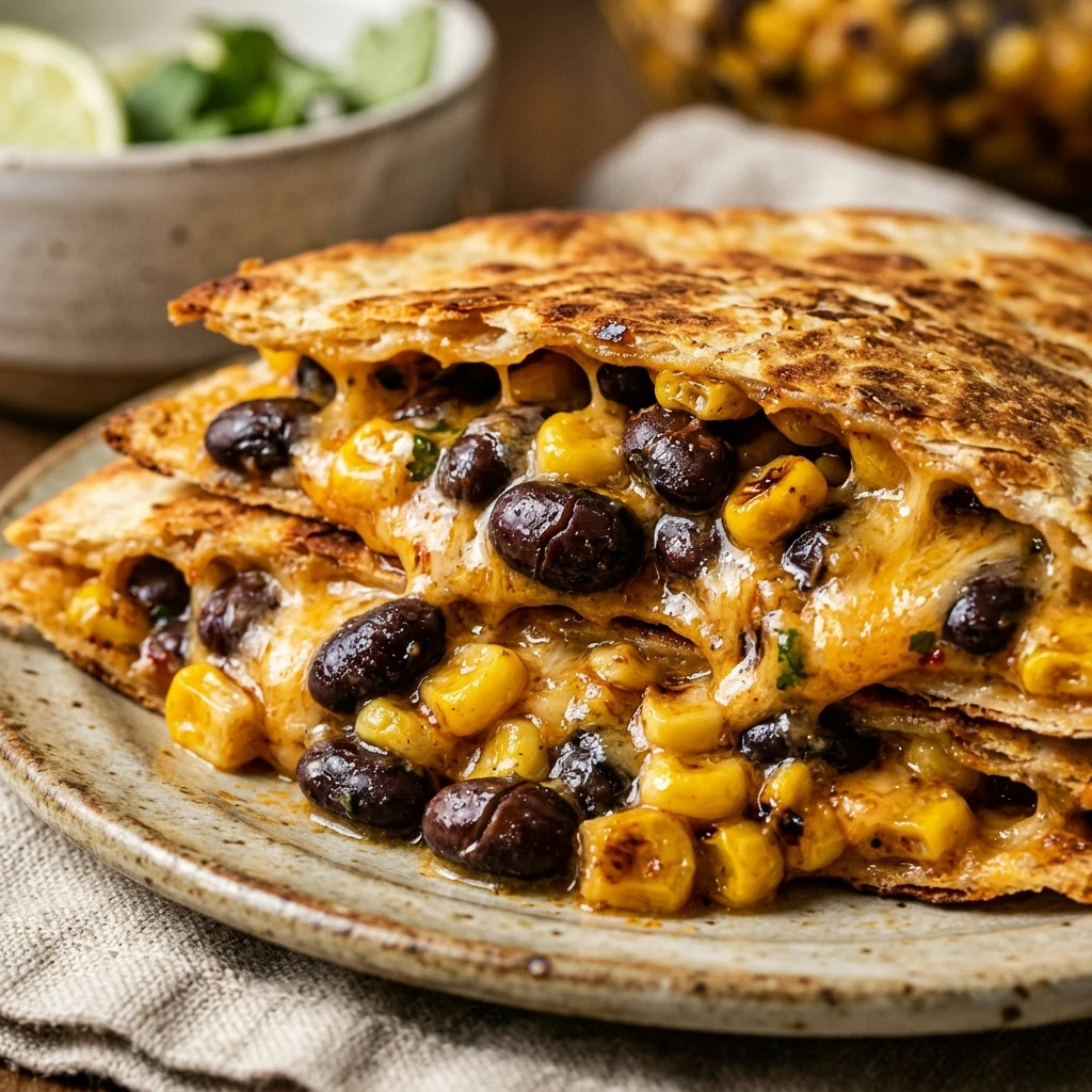 Air Fryer Black Bean and Corn Quesadillas