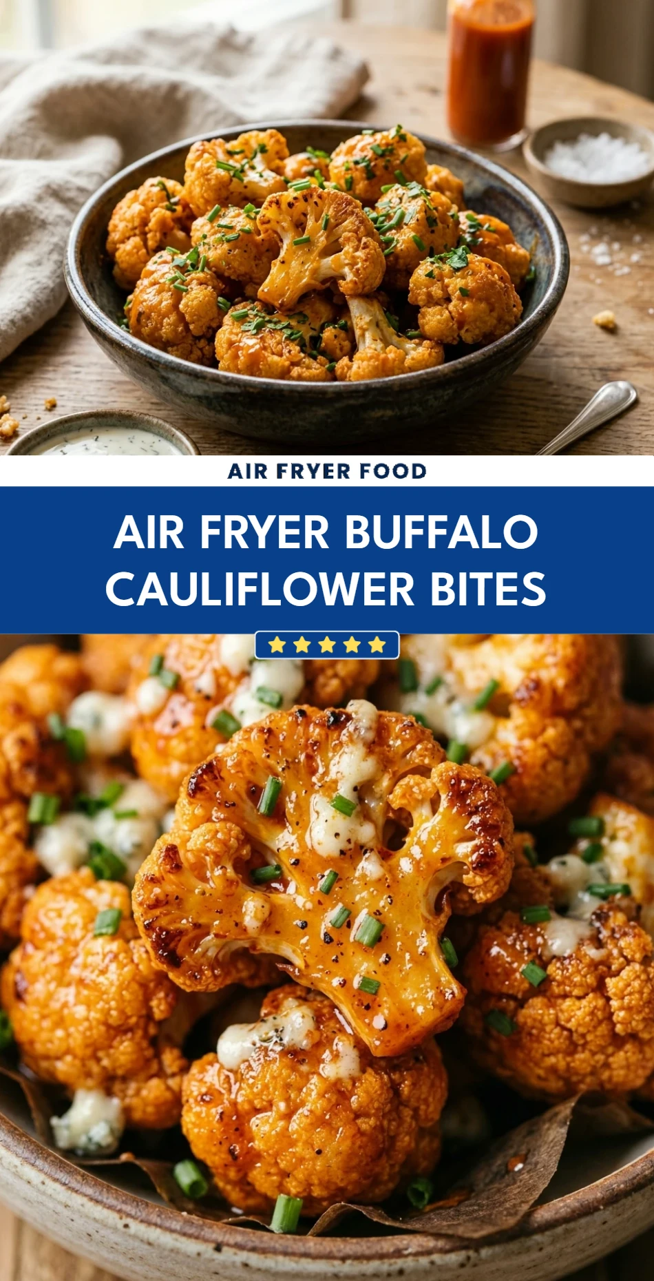 Air Fryer Buffalo Cauliflower Bites