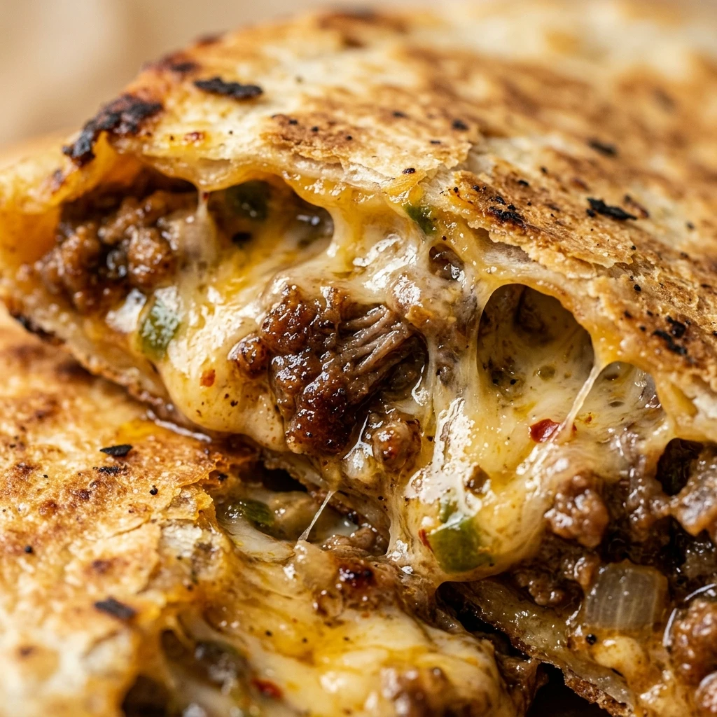Air Fryer Cheesy Ground Beef Quesadillas