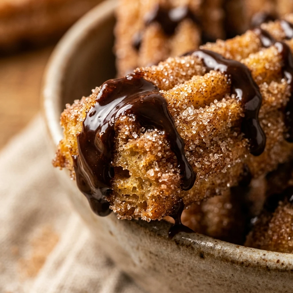 Air Fryer Churros with Chocolate Sauce