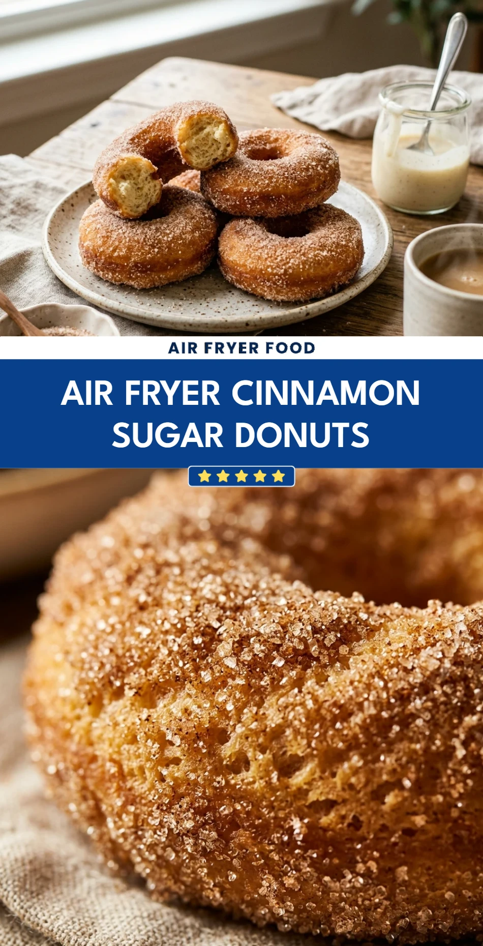 Air Fryer Cinnamon Sugar Donuts