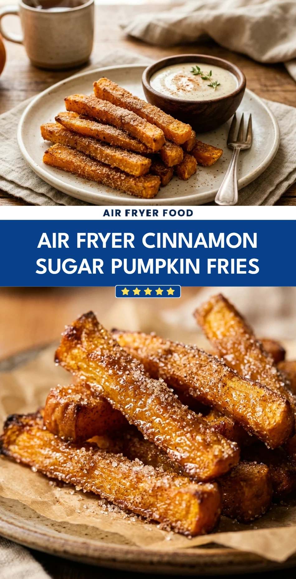 Air Fryer Cinnamon Sugar Pumpkin Fries