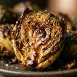 Air Fryer Crispy Brussels Sprouts with Balsamic Glaze