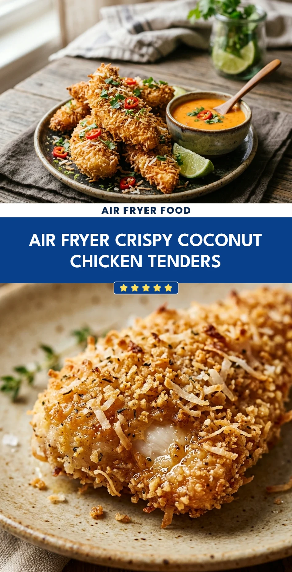 Air Fryer Crispy Coconut Chicken Tenders