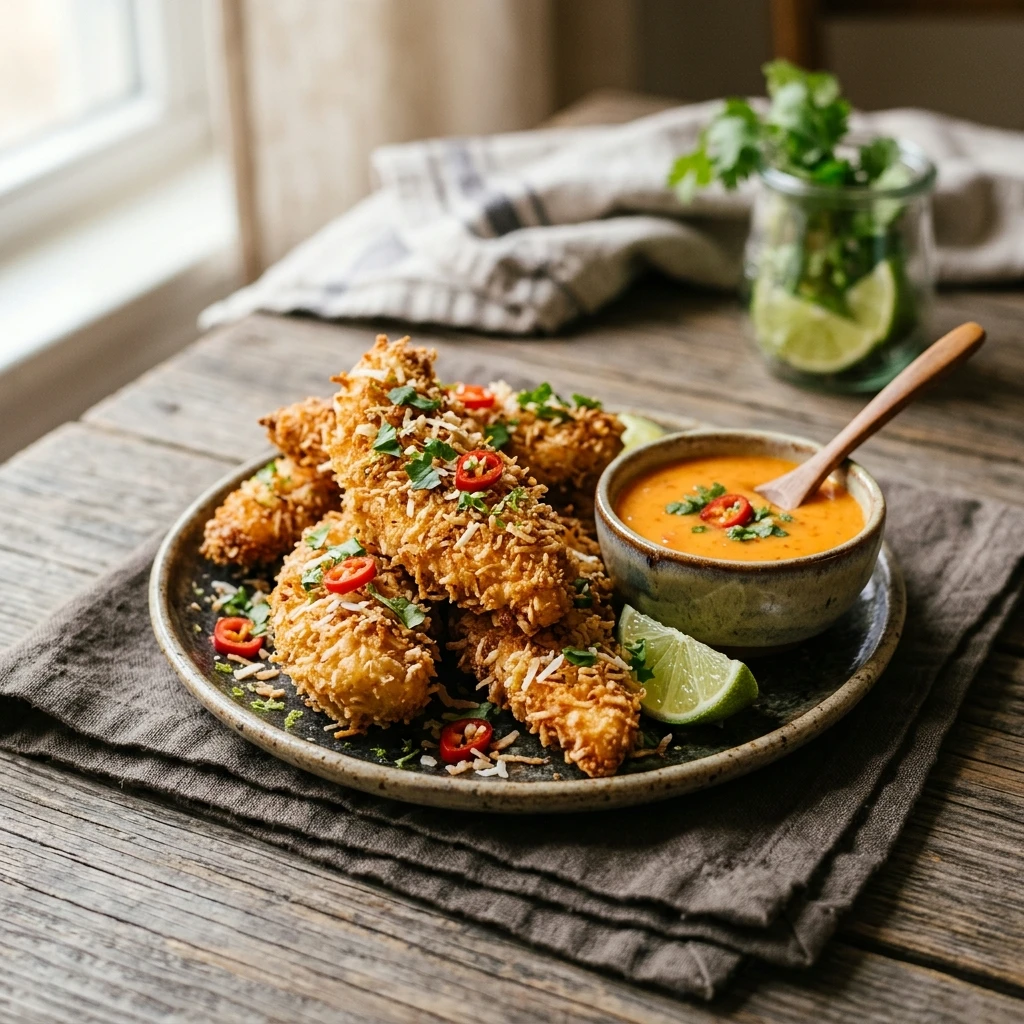 Air Fryer Crispy Coconut Chicken Tenders