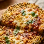 Air Fryer Crispy Eggplant Parmesan Slices