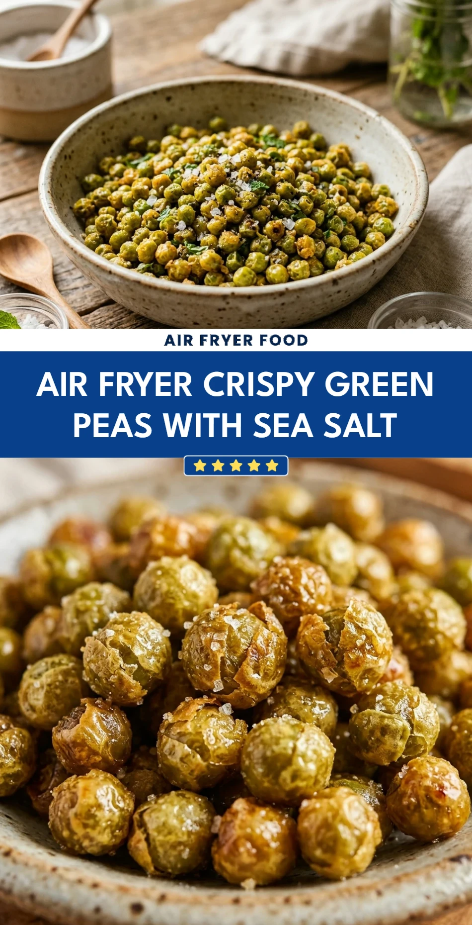 Air Fryer Crispy Green Peas with Sea Salt