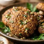 Air Fryer Crispy Mushroom Caps with Garlic Butter