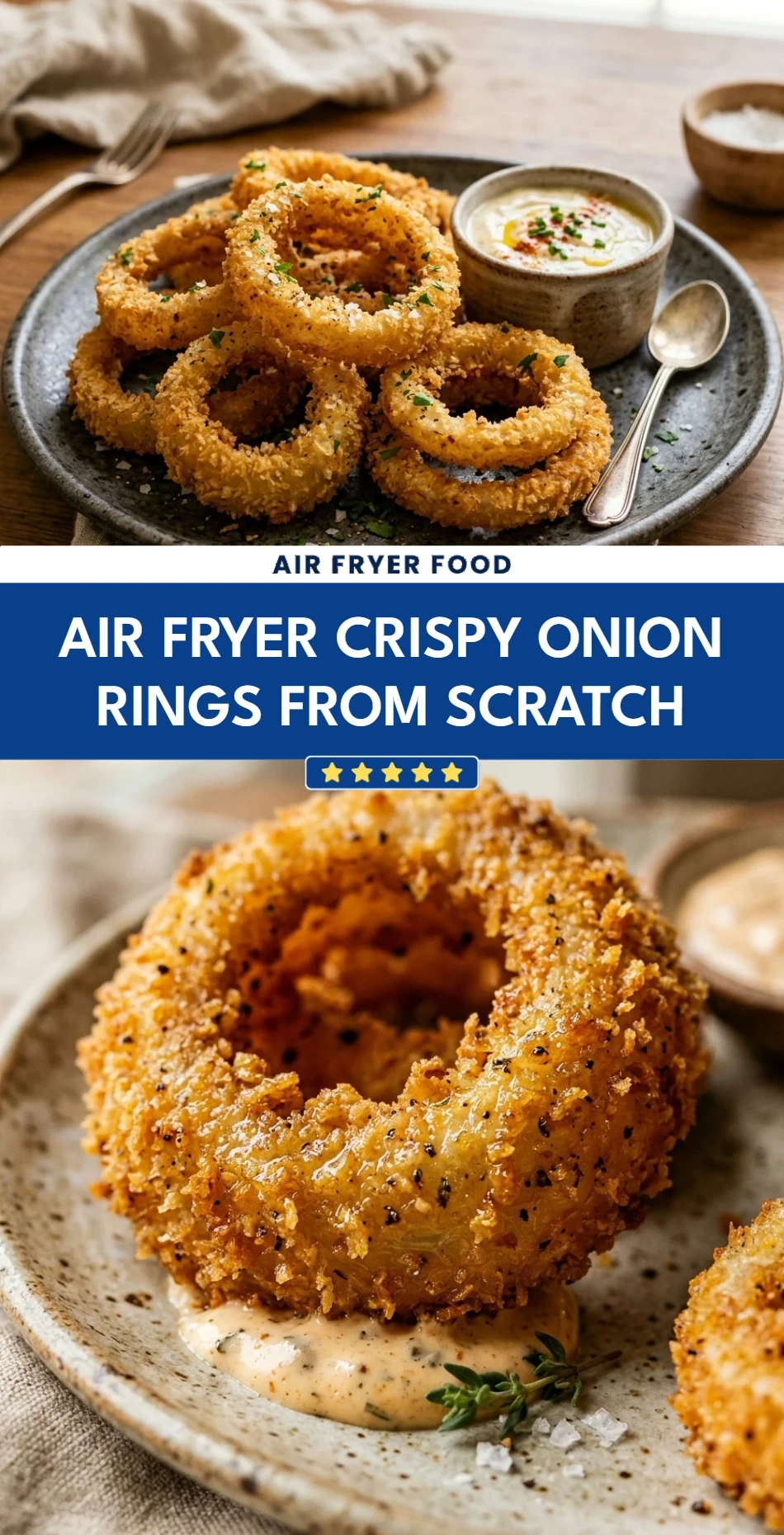 Air Fryer Crispy Onion Rings from Scratch