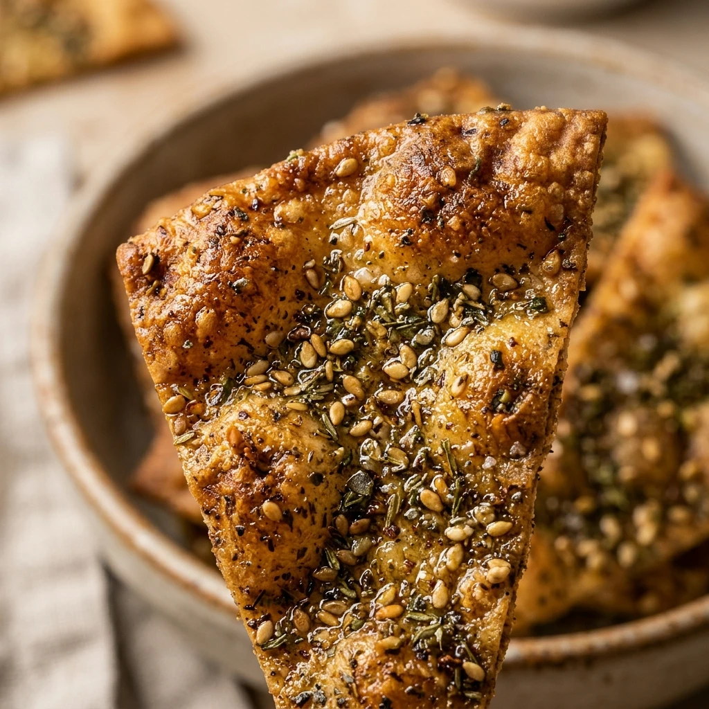 Air Fryer Crispy Pita Chips with Zaatar Seasoning