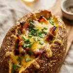 Air Fryer Crispy Potato Skins with Cheddar and Chives