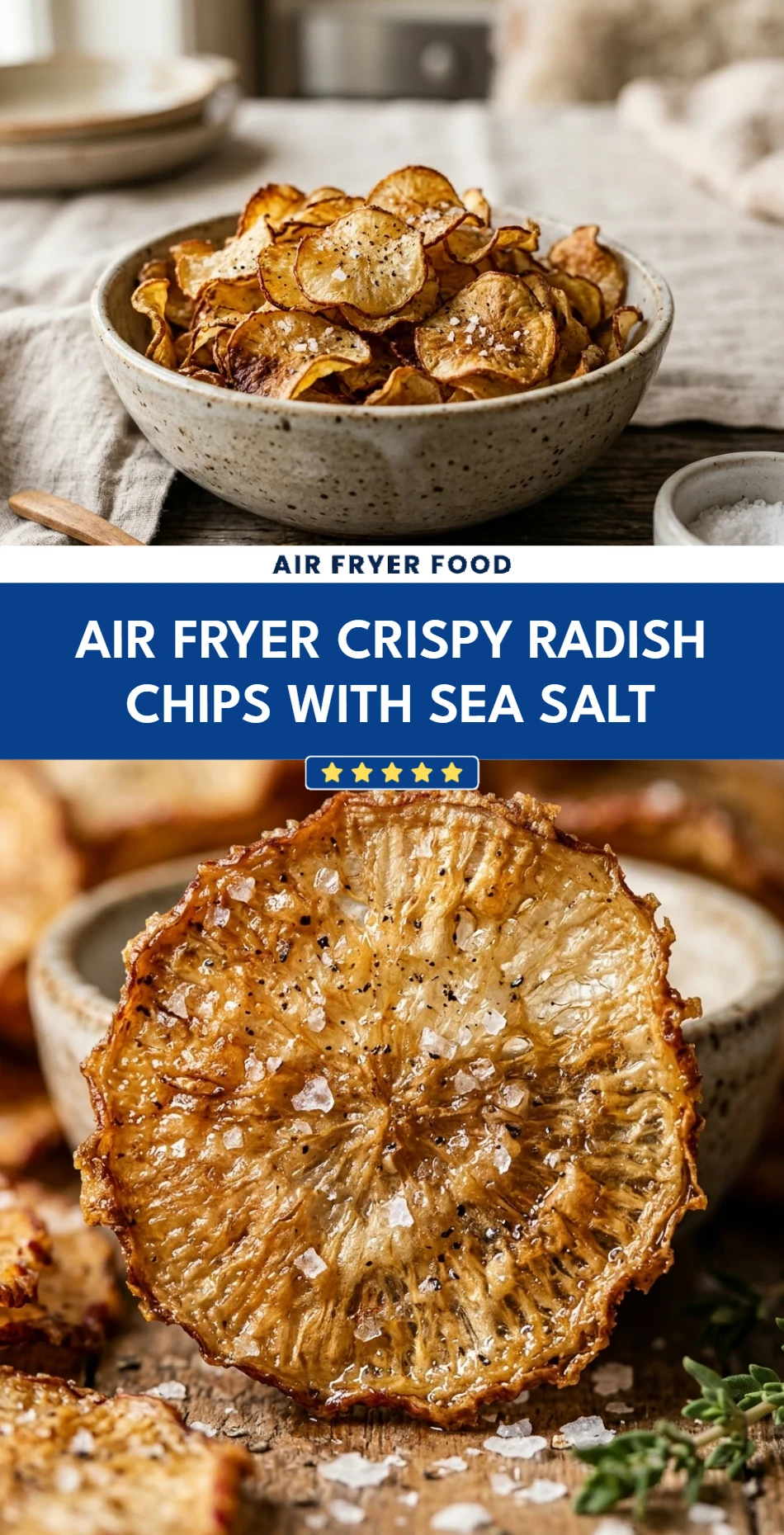Air Fryer Crispy Radish Chips with Sea Salt