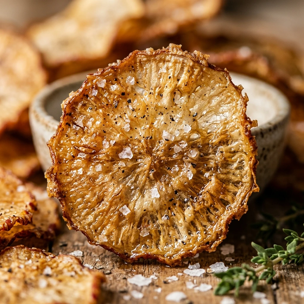 Air Fryer Crispy Radish Chips with Sea Salt