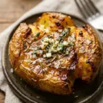 Air Fryer Crispy Smashed Potatoes with Garlic Herb Butter