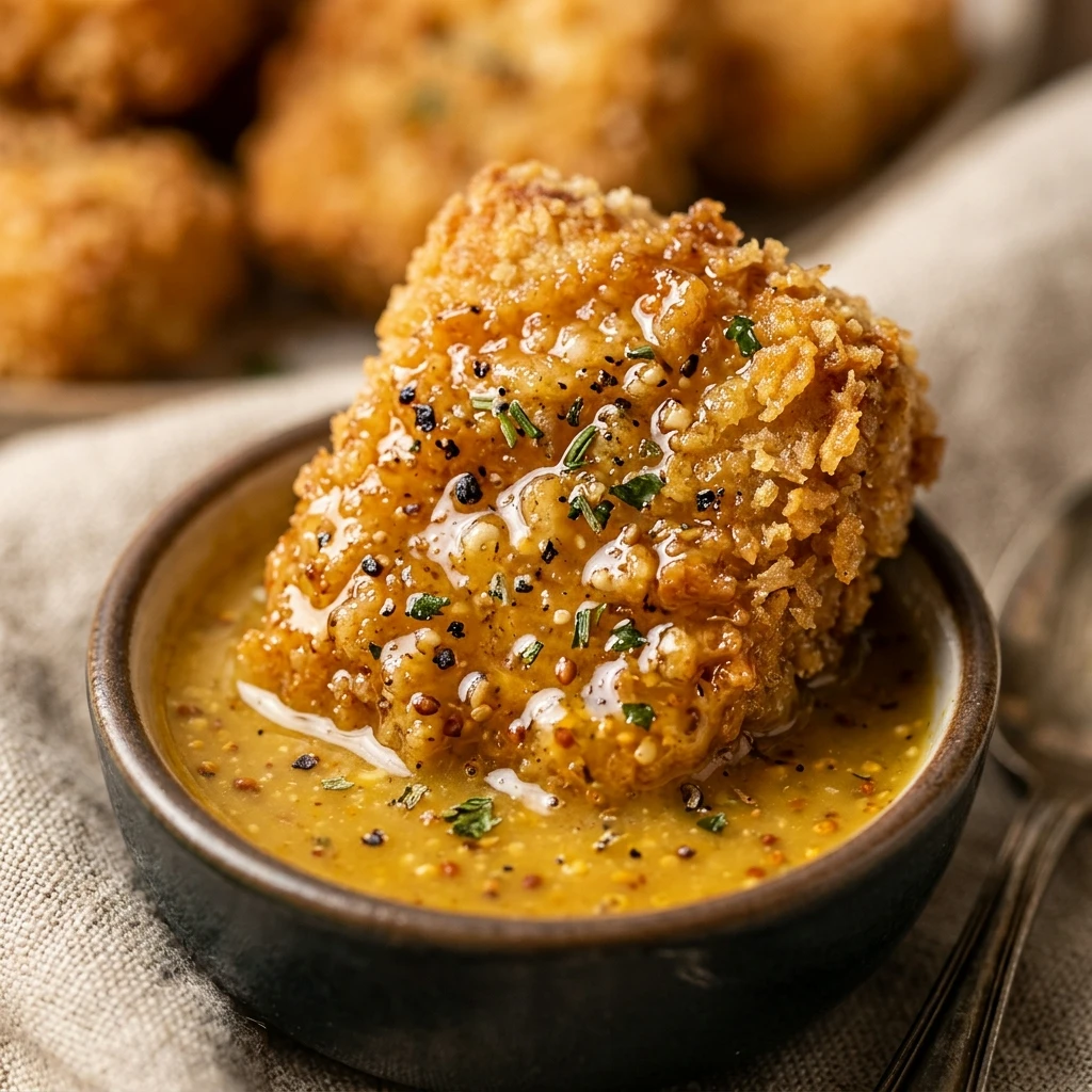 Air Fryer Crispy Tofu Nuggets with Honey Mustard