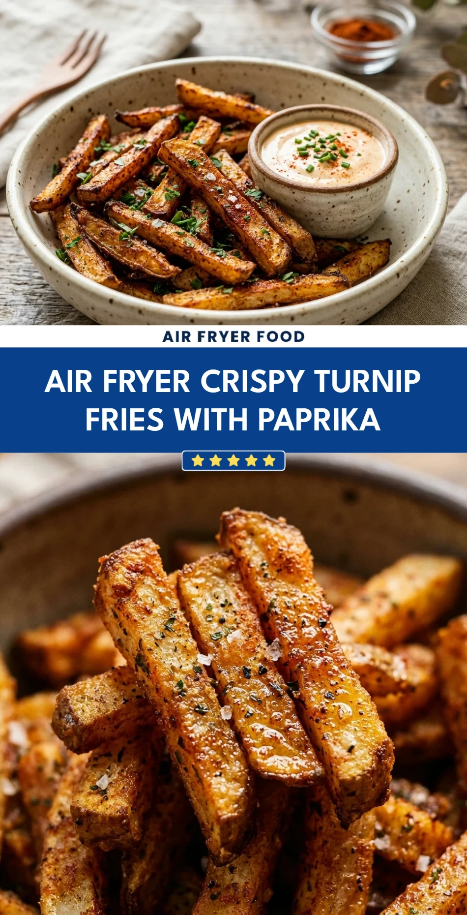 Air Fryer Crispy Turnip Fries with Paprika