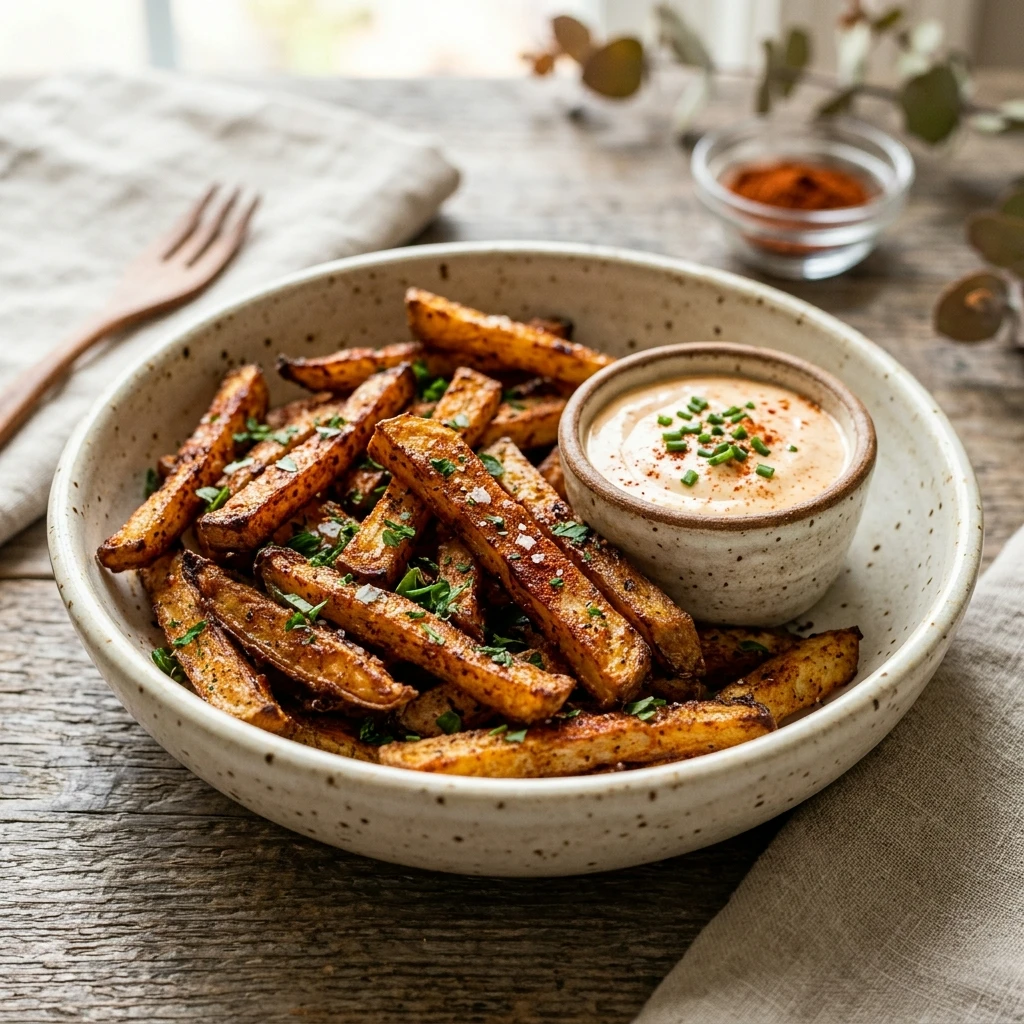 Air Fryer Crispy Turnip Fries with Paprika