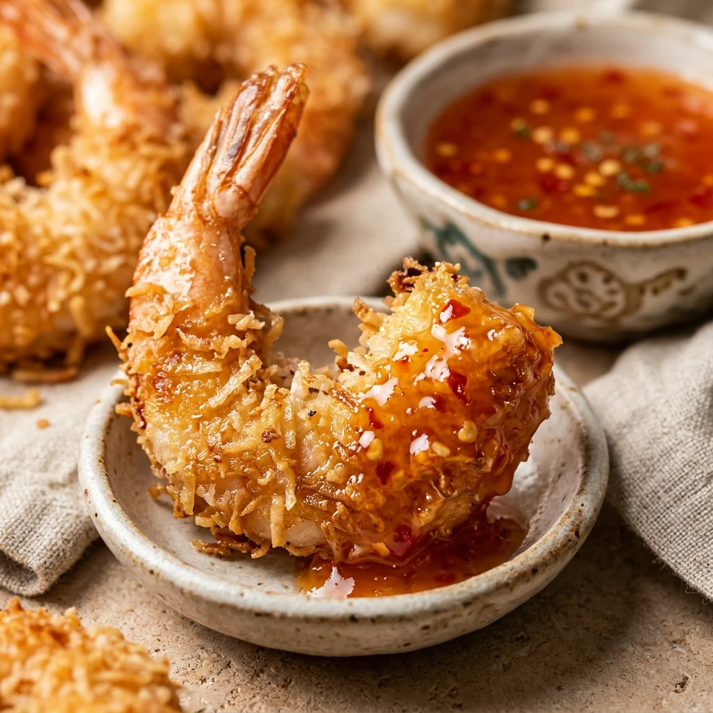 Air Fryer Crunchy Coconut Shrimp with Sweet Chili Dip