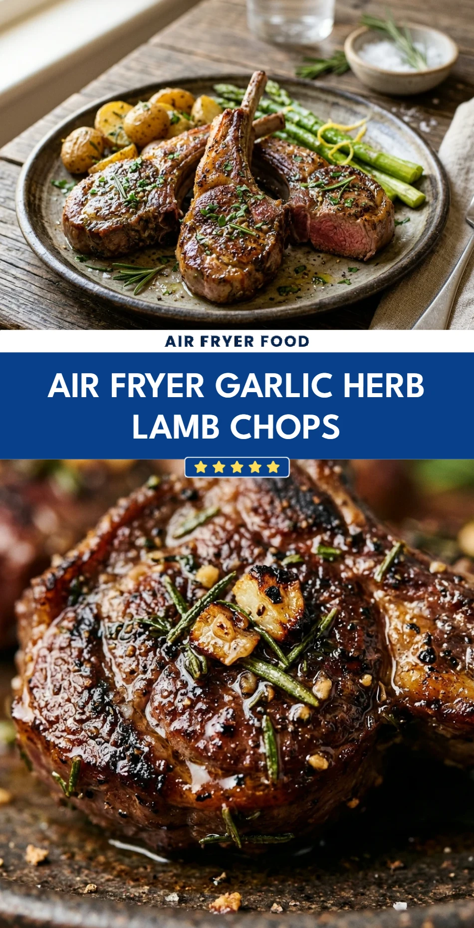 Air Fryer Garlic Herb Lamb Chops