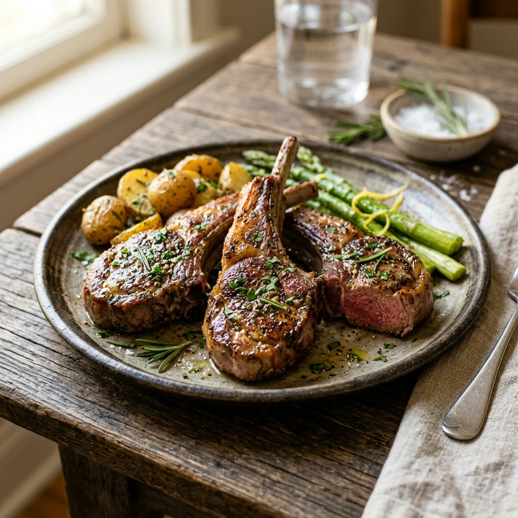 Air Fryer Garlic Herb Lamb Chops
