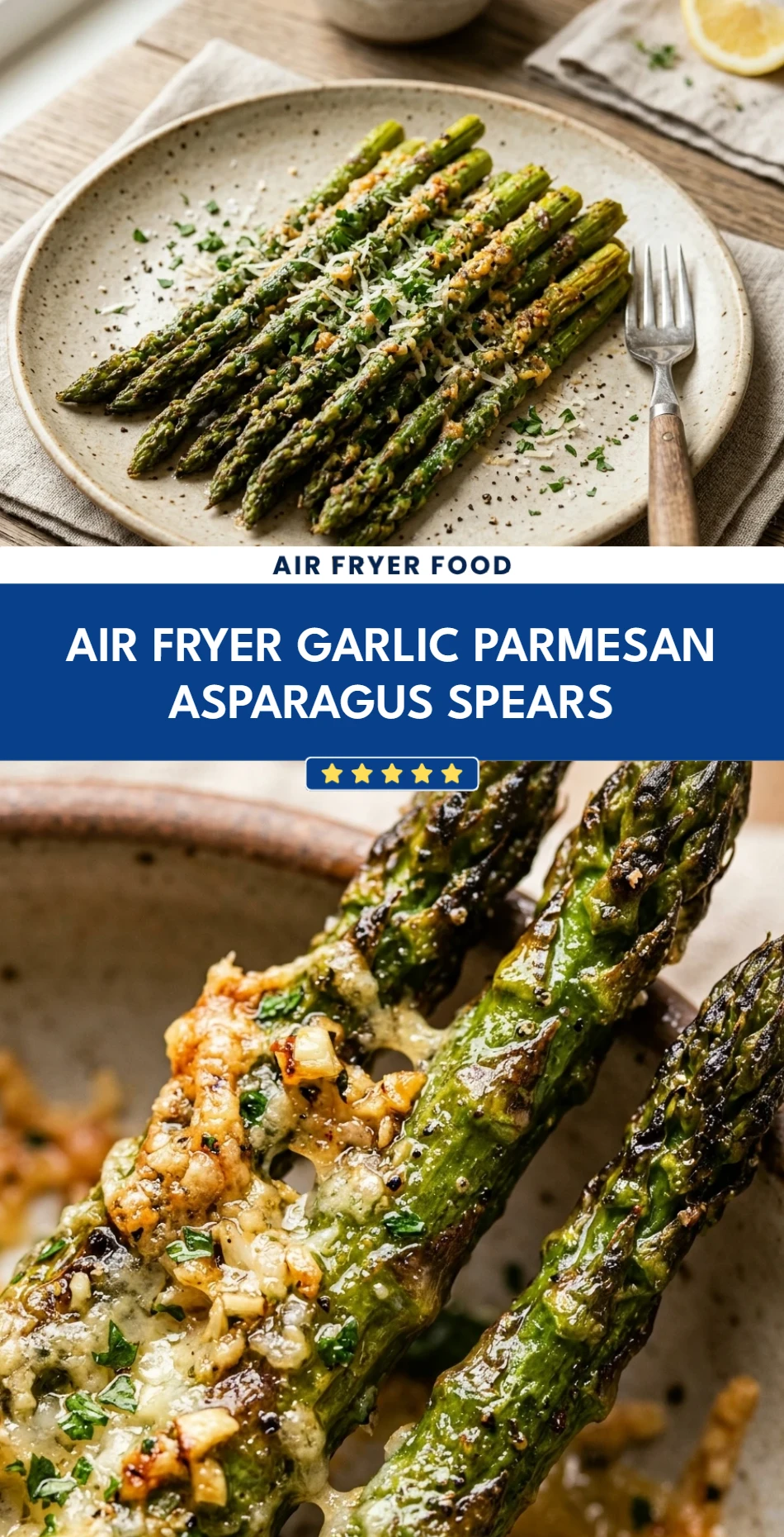 Air Fryer Garlic Parmesan Asparagus Spears